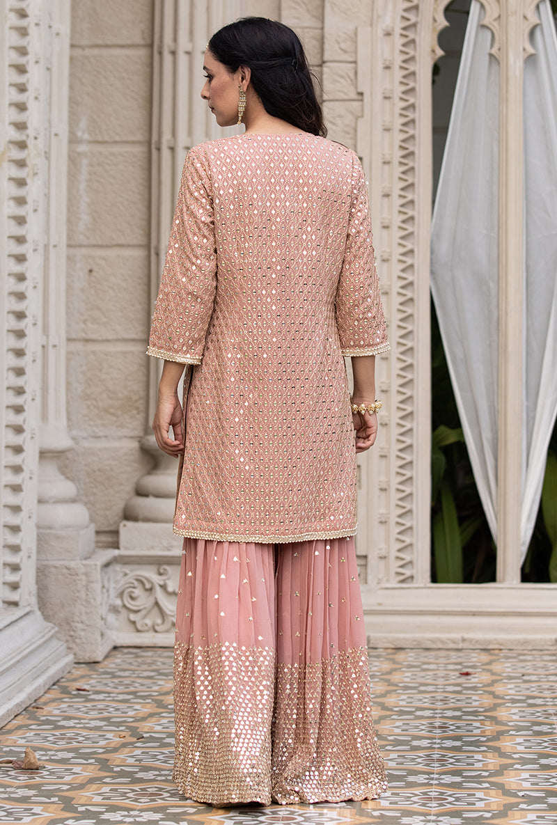 Onion Pink Sitara 2.0 Gharara Set