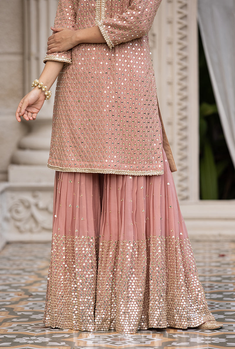 Onion Pink Sitara 2.0 Gharara Set