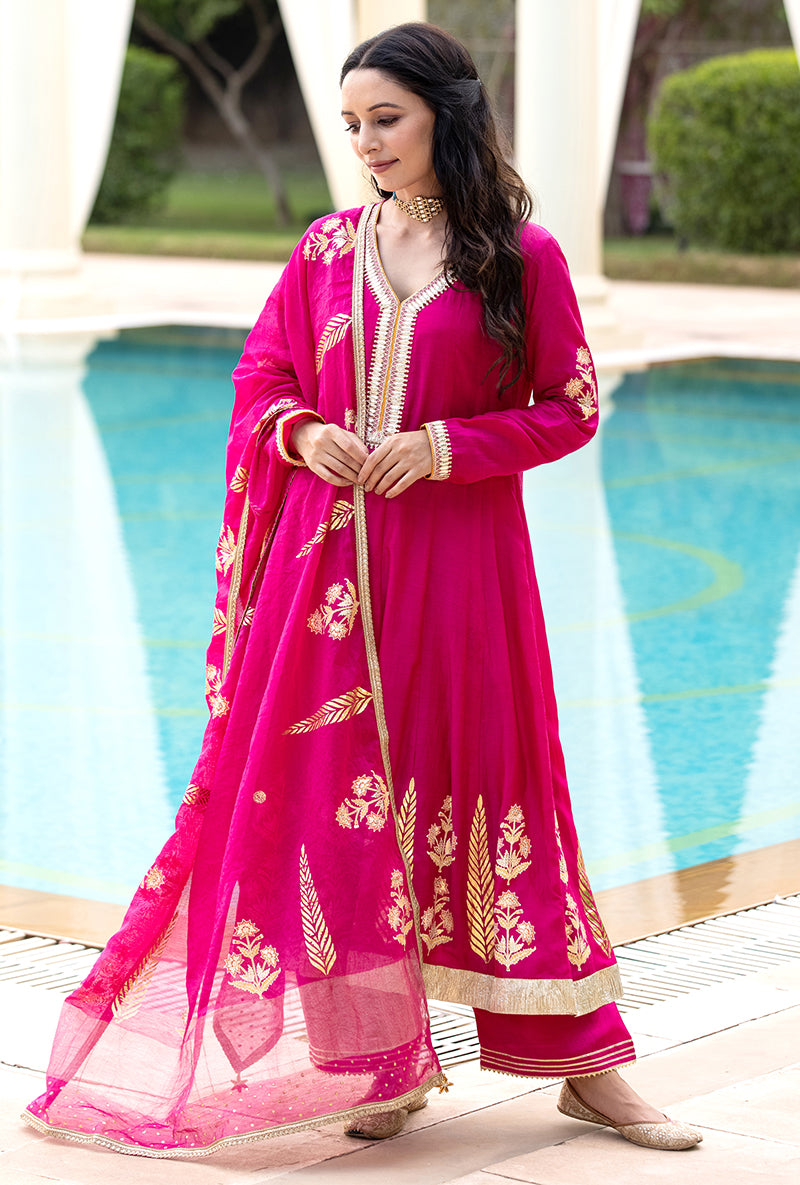 Rani Pink Kalidaar Haseena Kurta Set