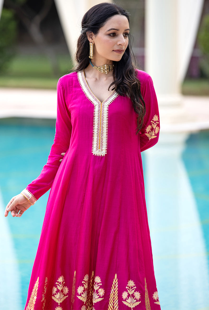 Rani Pink Kalidaar Haseena Kurta Set