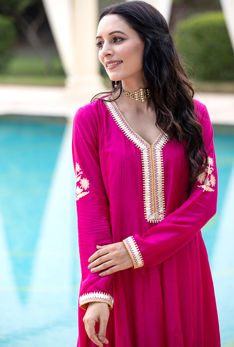 Rani Pink Kalidaar Haseena Kurta Set