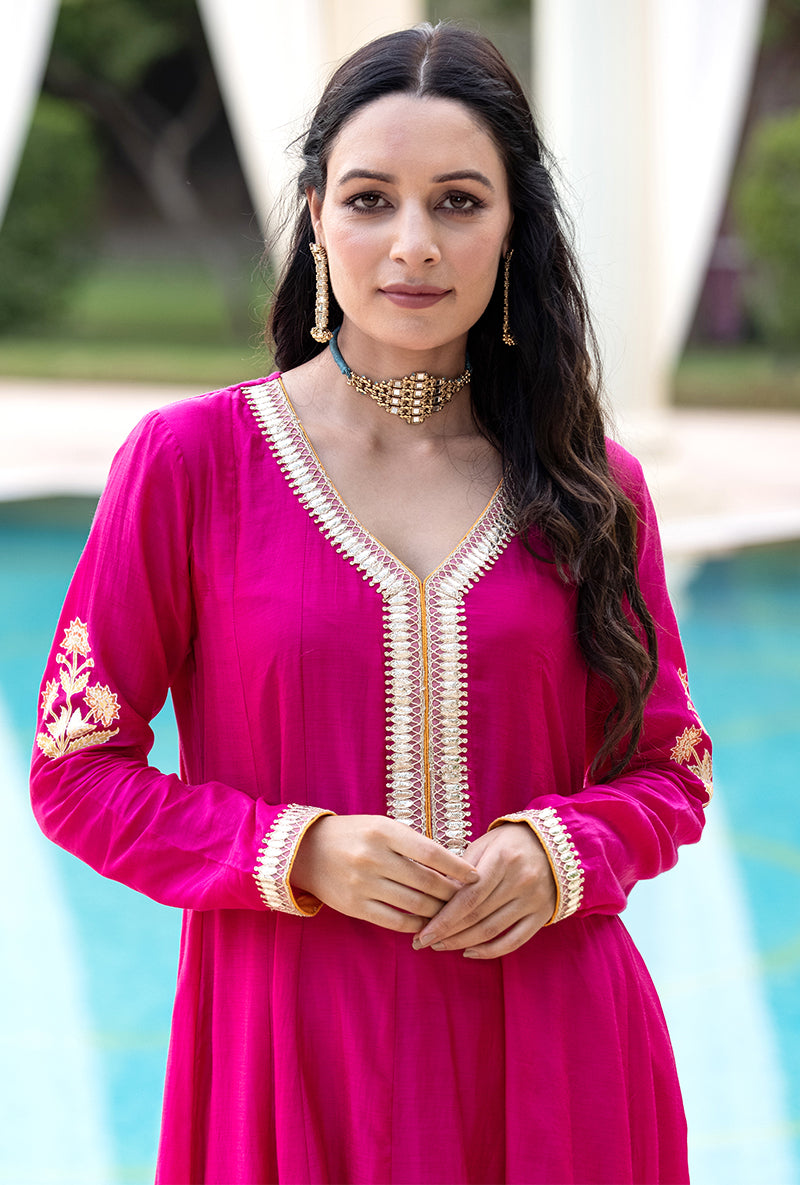 Rani Pink Kalidaar Haseena Kurta Set