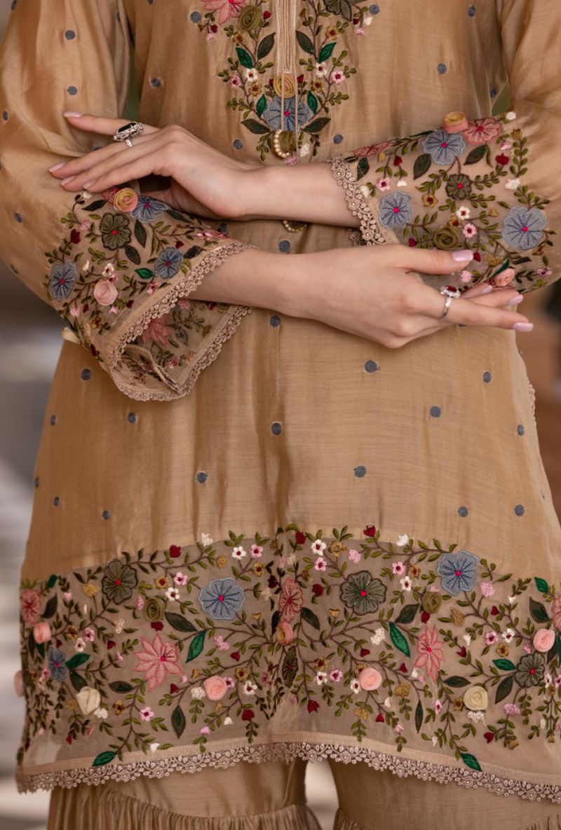 Beige Orchid Sahiba Gharara Set