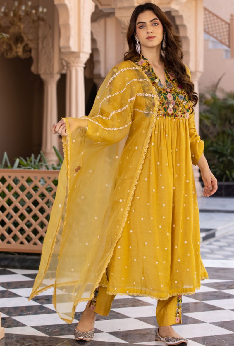 Yellow Orchid Frockstyle Sahiba Kurta Set