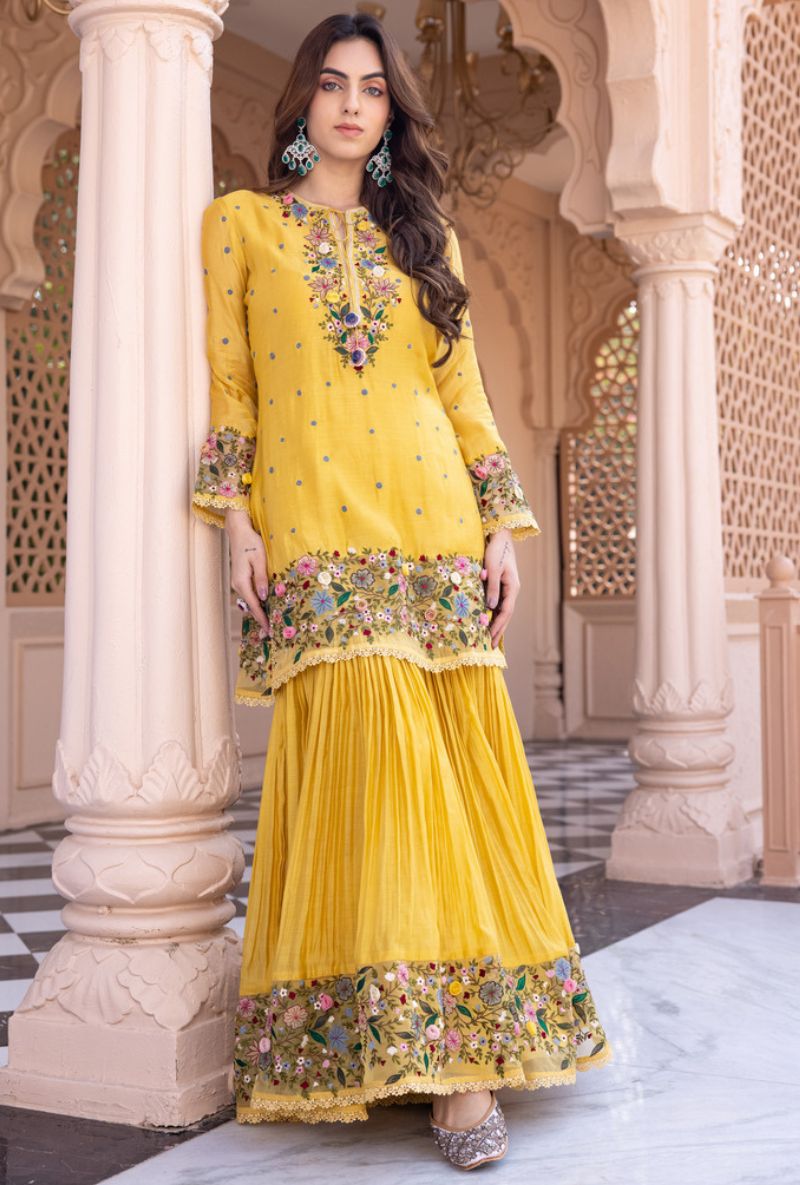 Yellow Orchid Sahiba Gharara Set