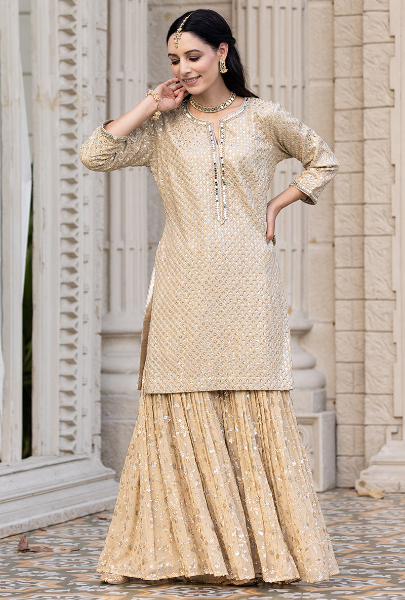 Beige Sitara 2.0 Gharara Set