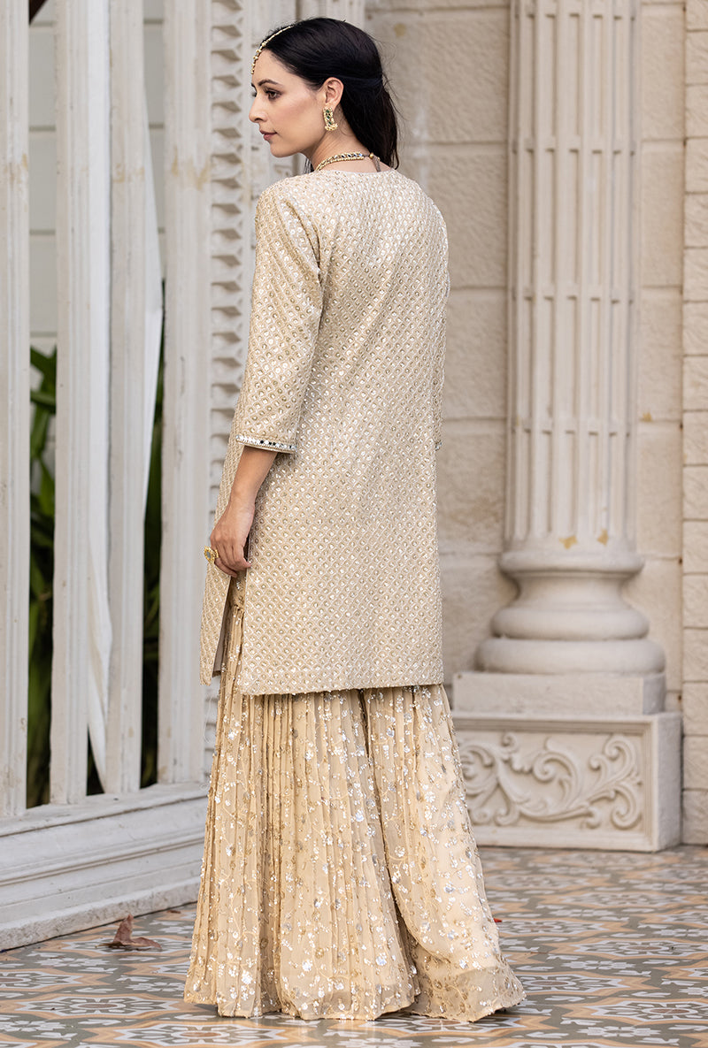 Beige Sitara 2.0 Gharara Set