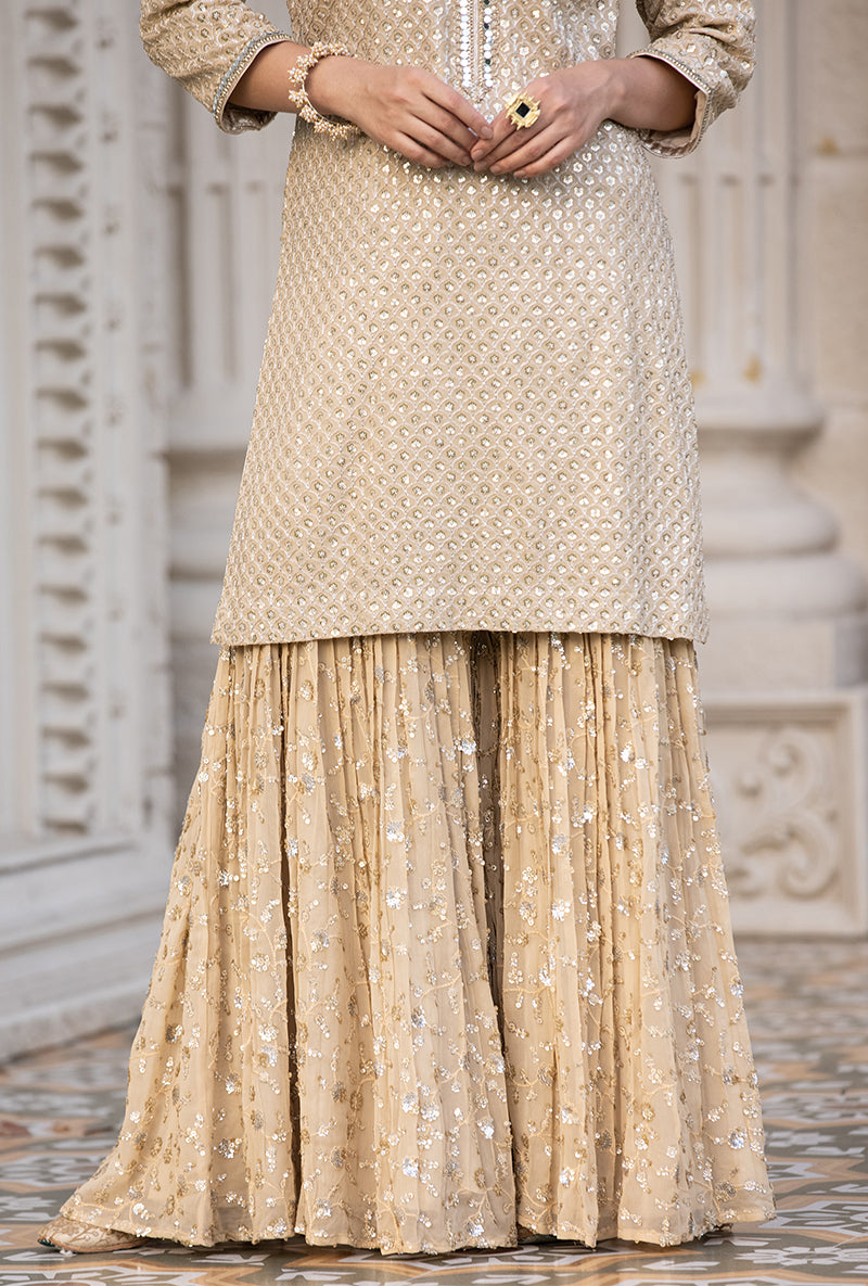 Beige Sitara 2.0 Gharara Set