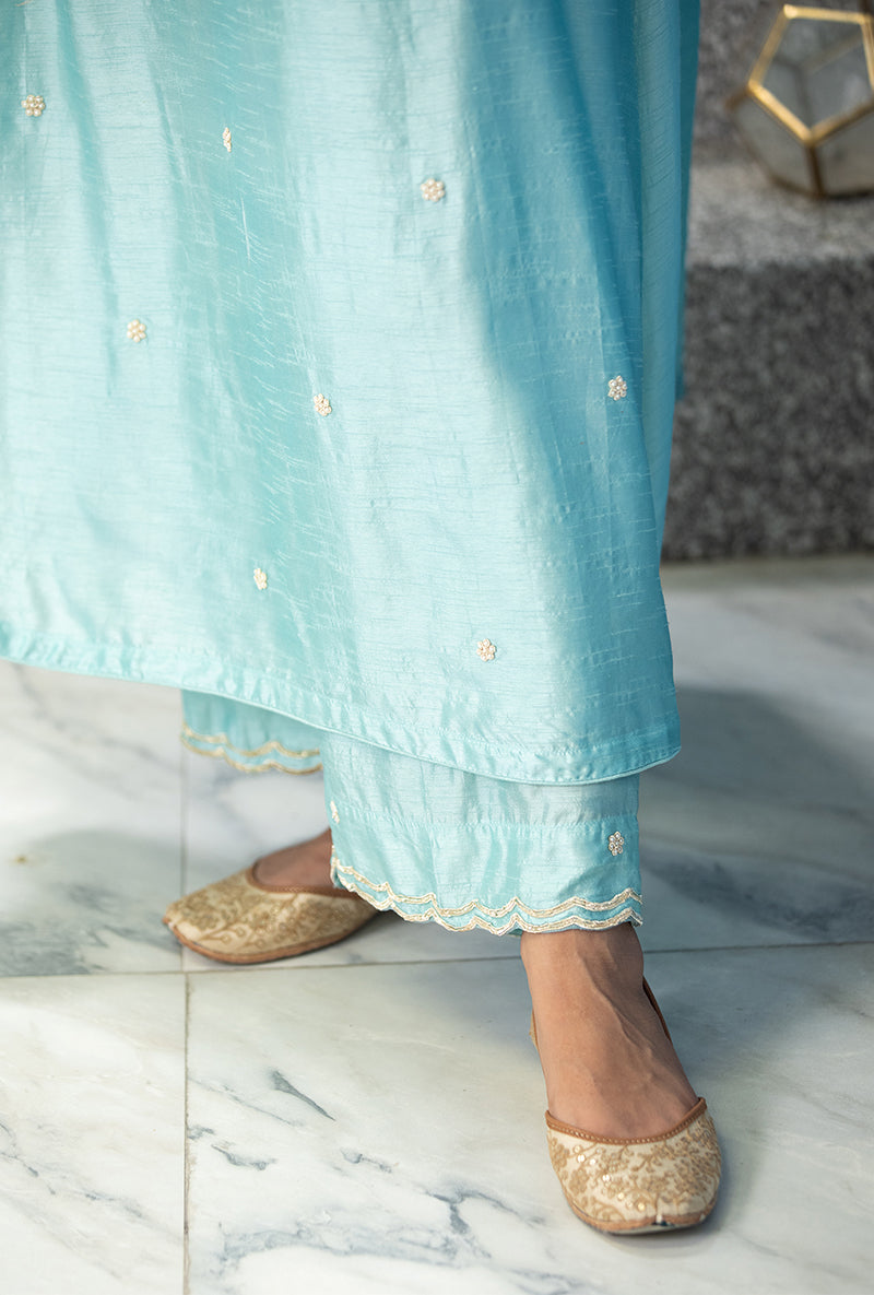 Blue Heavy Sleeve Ameera Kurta Set