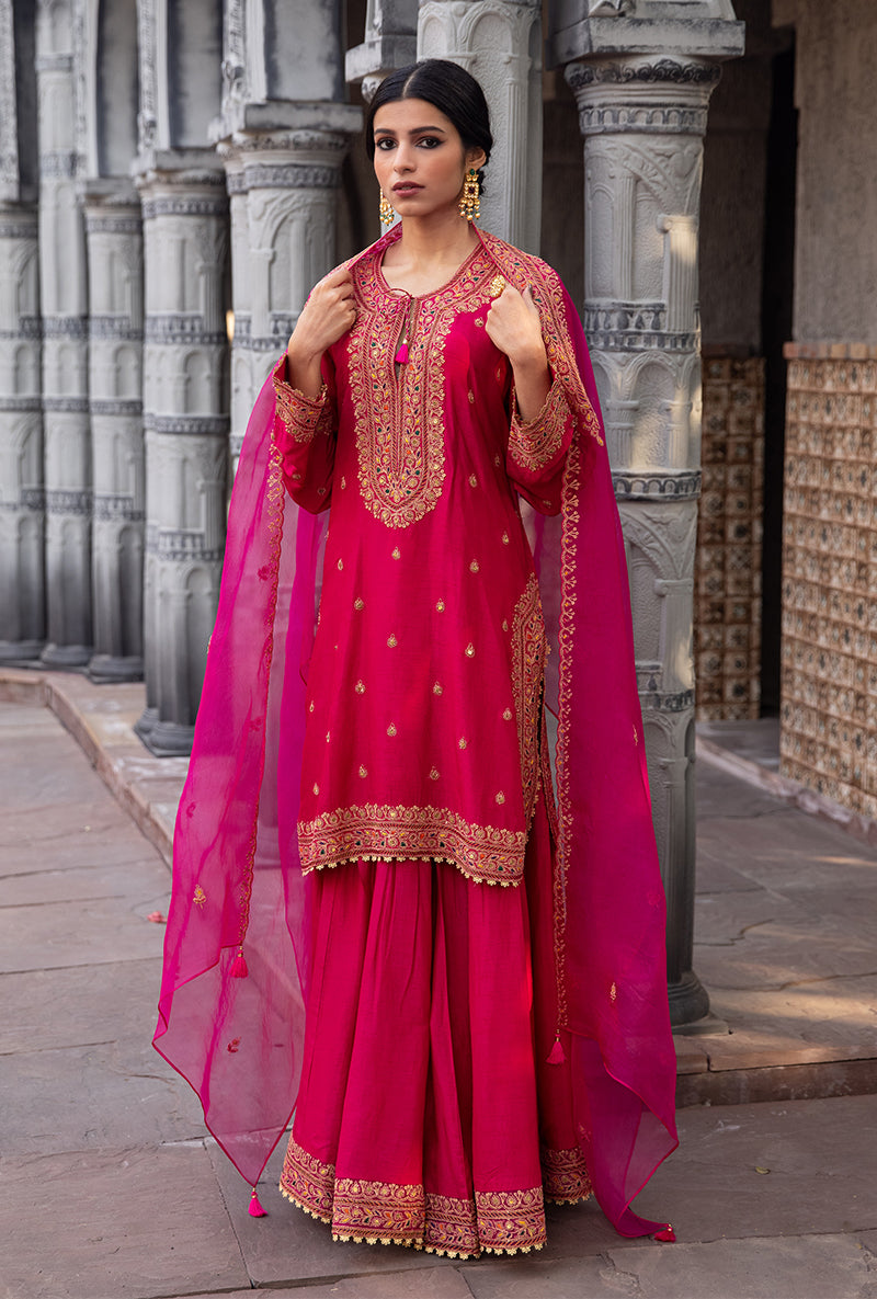 Rani Pink Gharara Ulfat Set