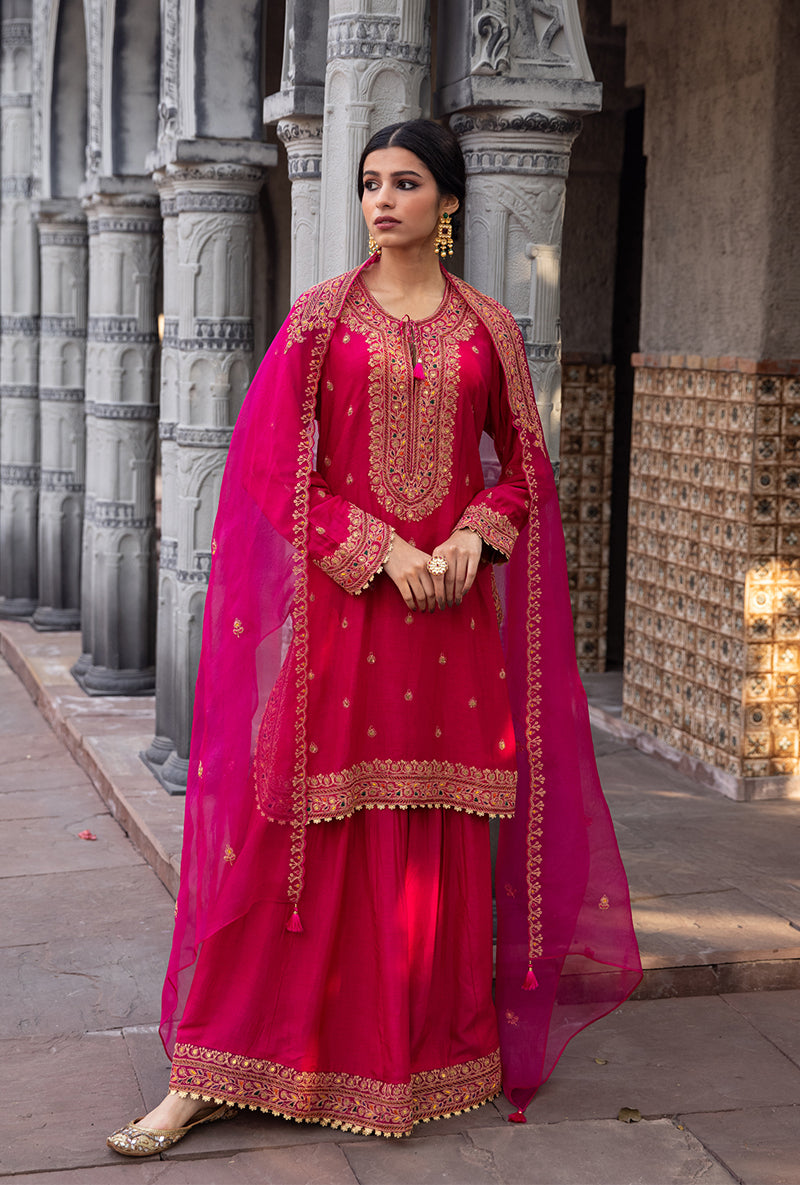 Rani Pink Sharara Ulfat Set