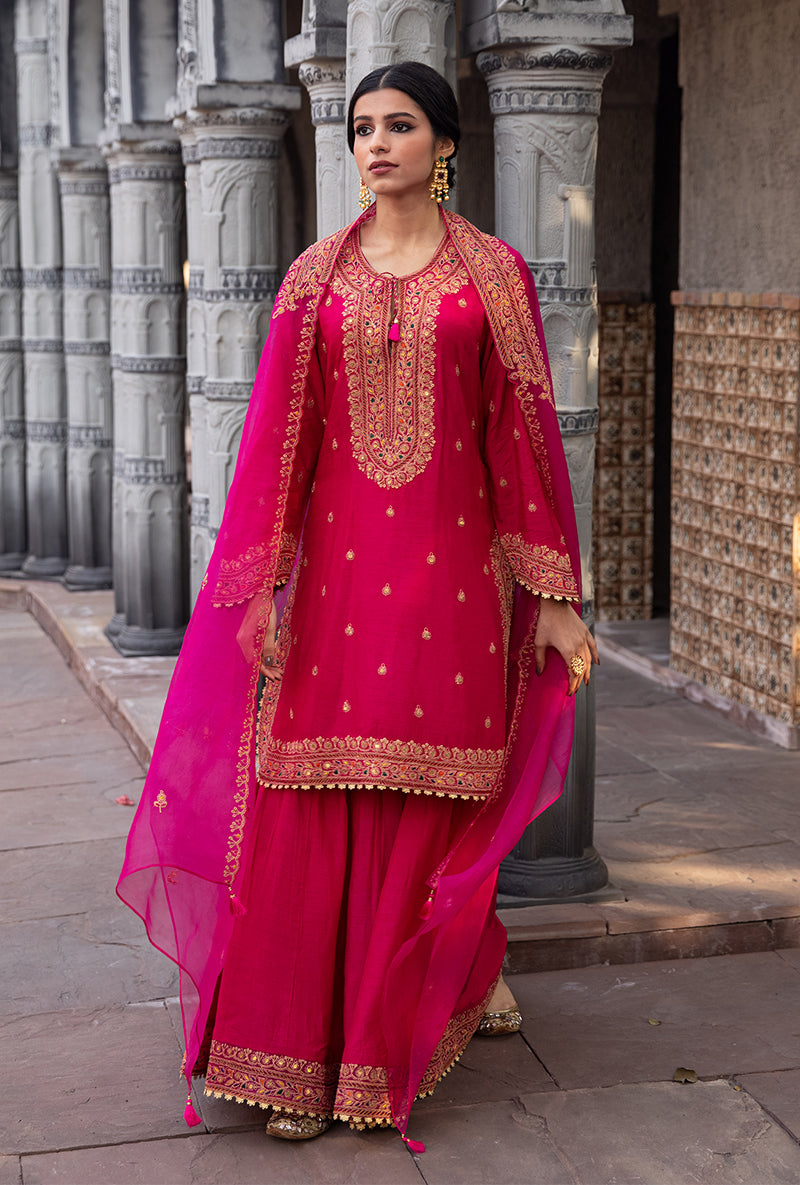 Rani Pink Gharara Ulfat Set