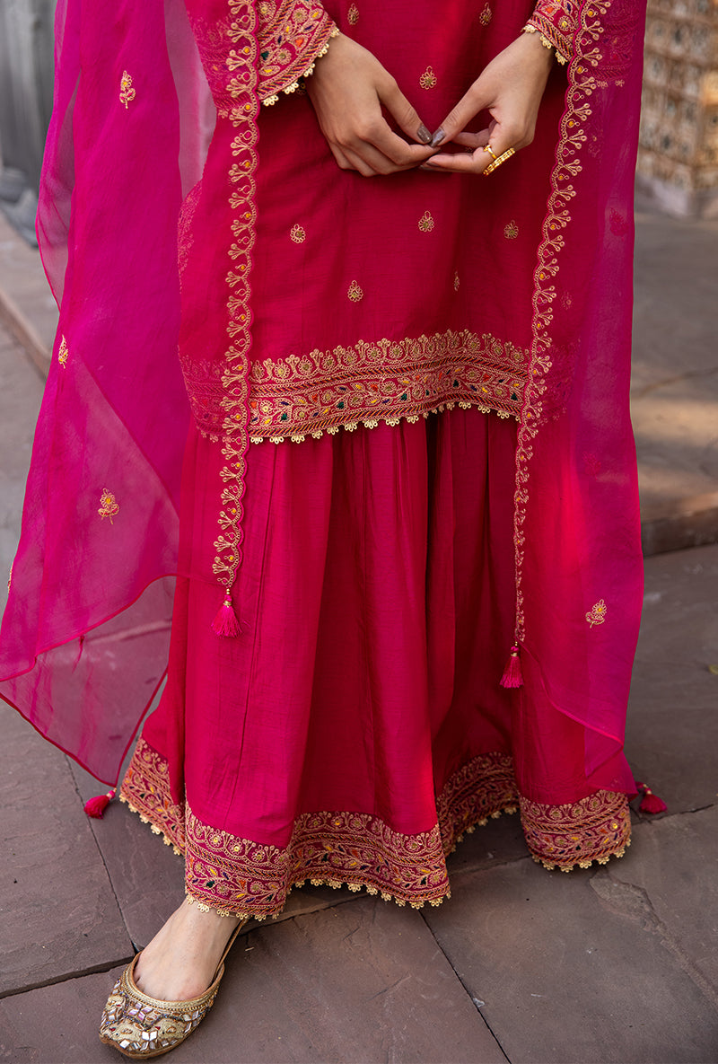 Rani Pink Sharara Ulfat Set