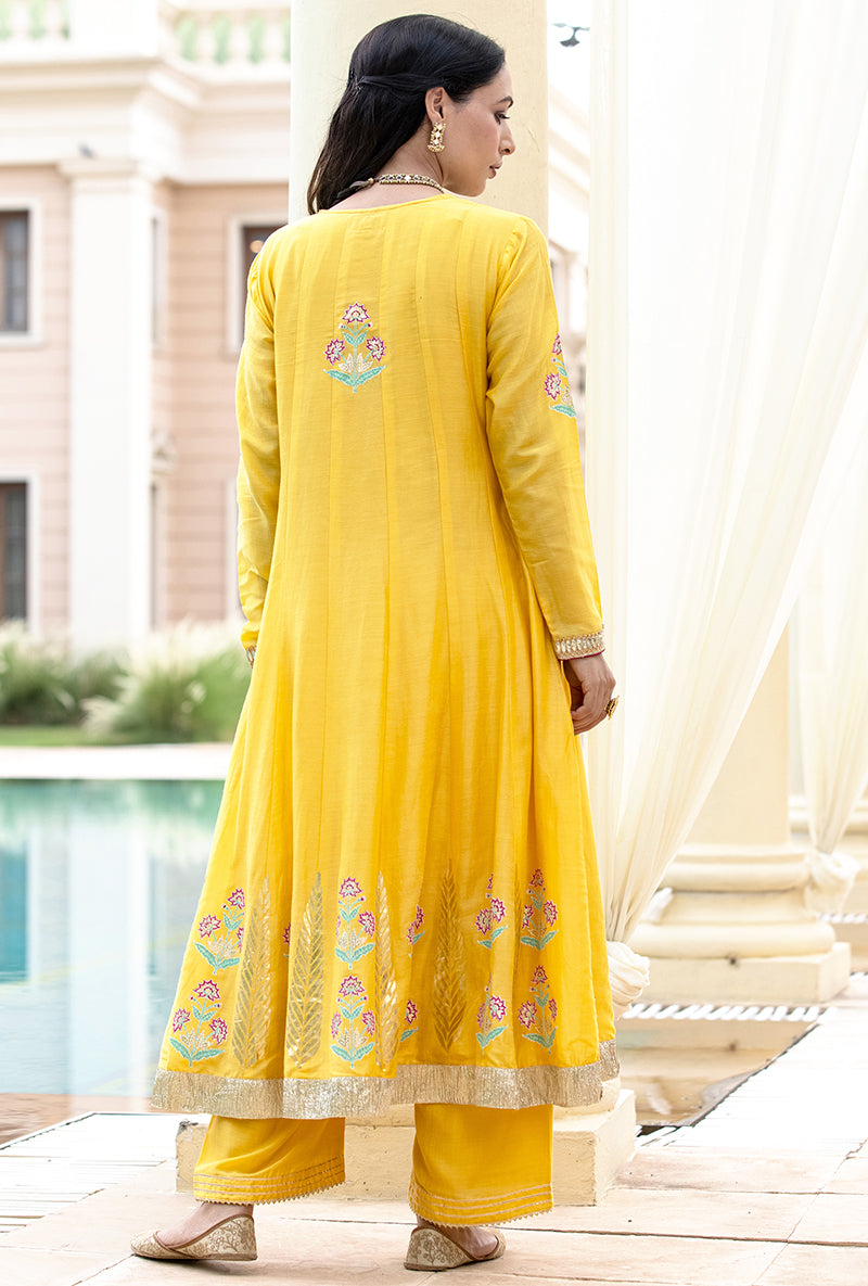 Yellow Kalidaar Haseena Kurta Set