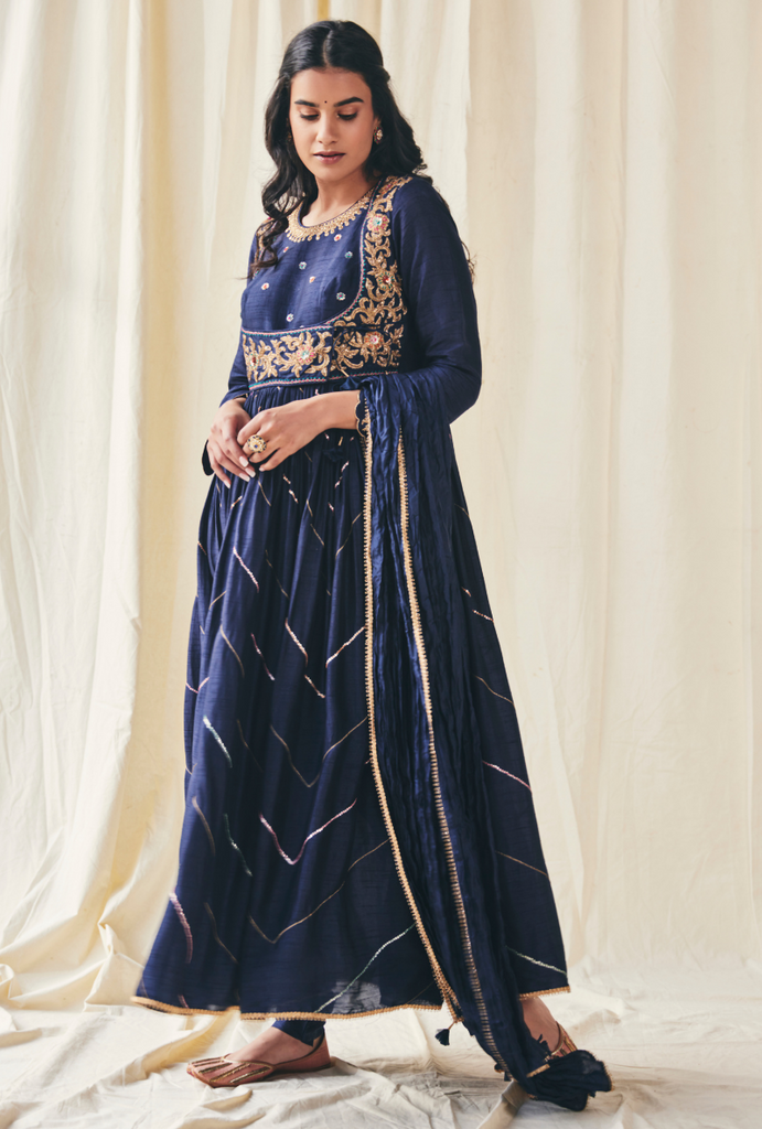 Blue Poshak Meera Anarkali Set