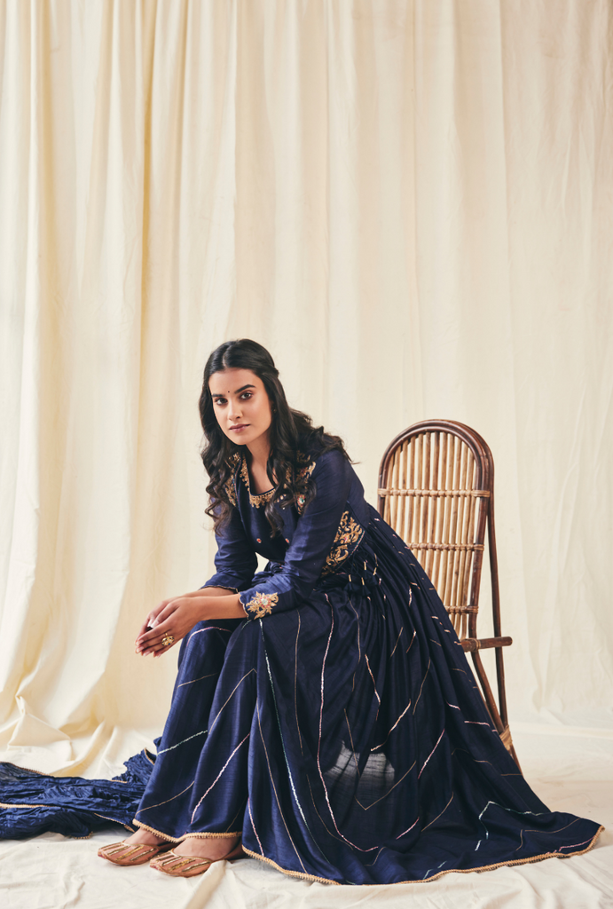 Blue Poshak Meera Anarkali Set