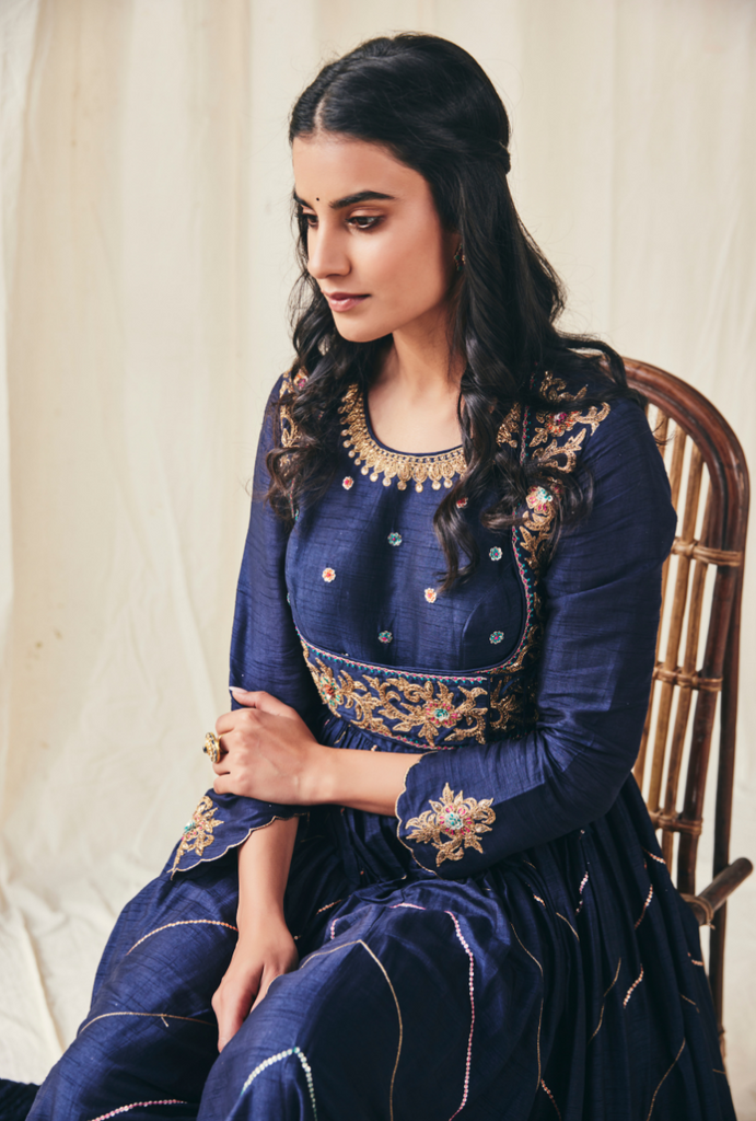 Blue Poshak Meera Anarkali Set