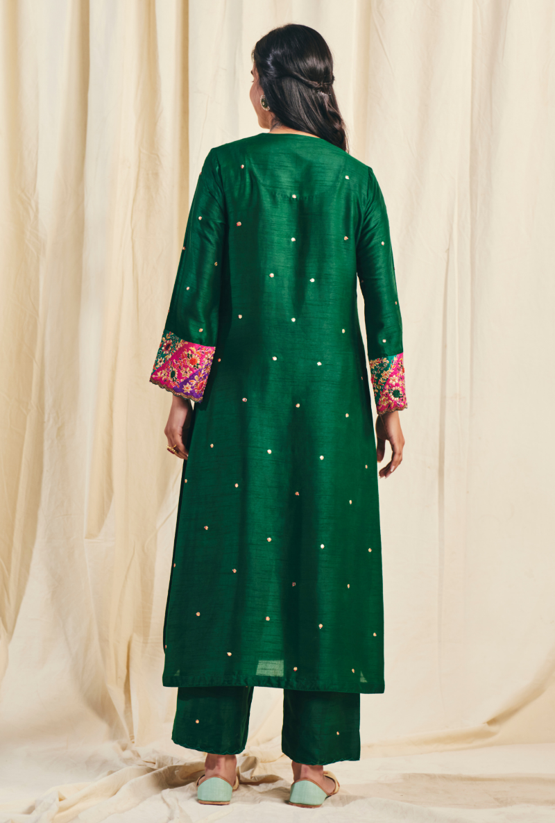 Green Gota Paisley Meera Kurta Set