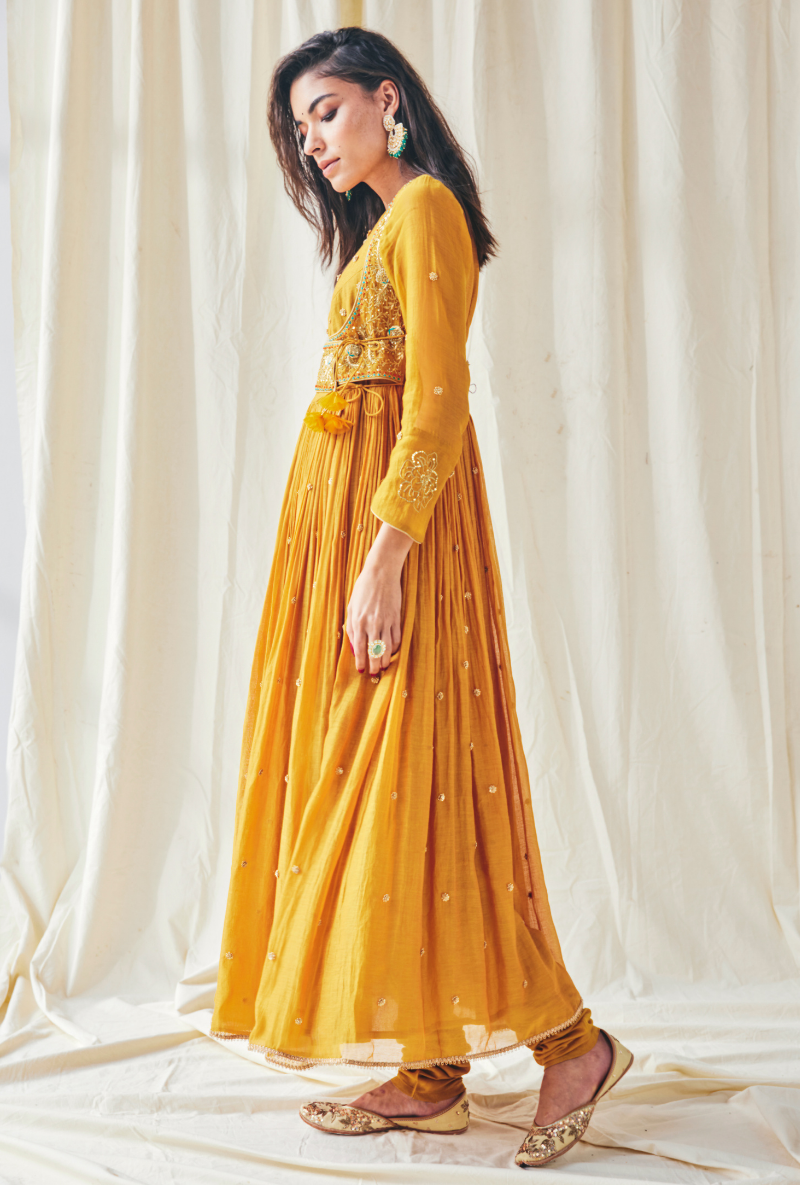 Mustard Meera Anarkali Set