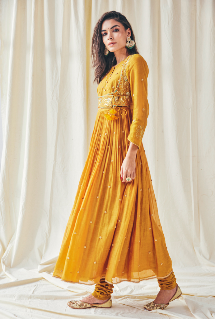 Mustard Meera Anarkali Set