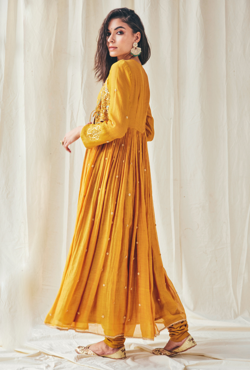 Mustard Meera Anarkali Set