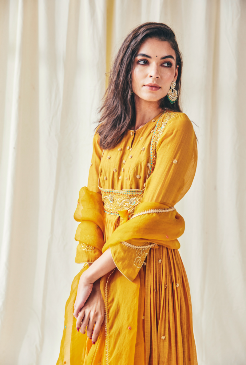 Mustard Meera Anarkali Set