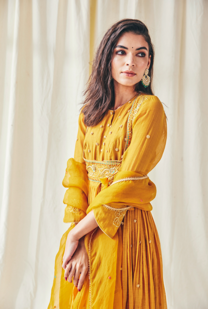 Mustard Meera Anarkali Set