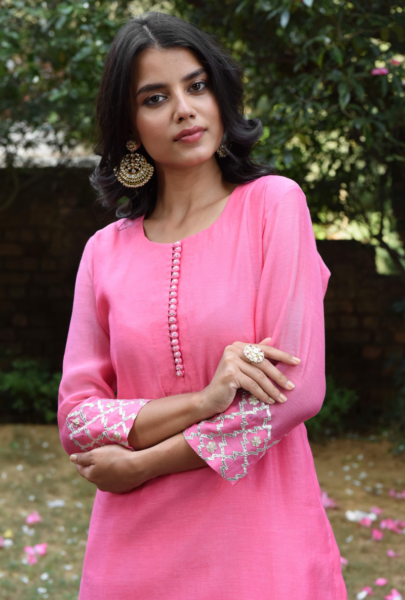 Pink Roop Gota Sharara Set