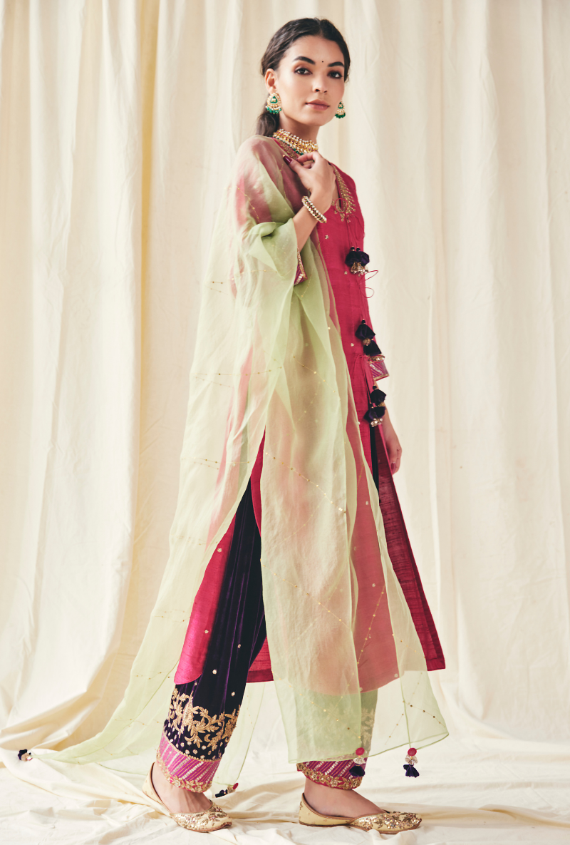 Pink Velvet Farshi Set