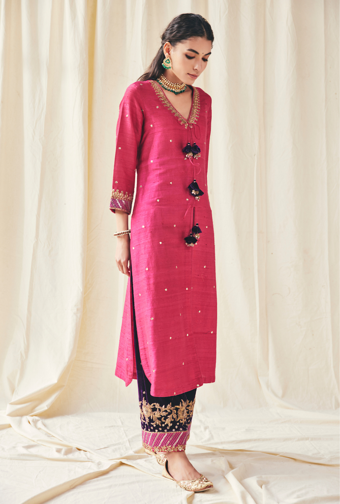 Pink Velvet Farshi Set