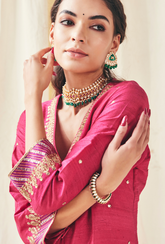 Pink Velvet Farshi Set