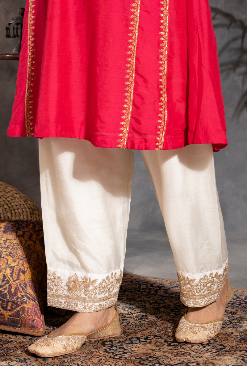 Saanjh Pink & Ivory Salwar Set